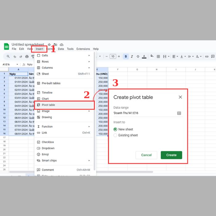Hướng dẫn cách tạo bảng tổng hợp trong Google Sheets