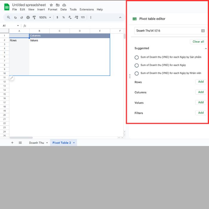 Hướng dẫn cách tạo bảng tổng hợp trong Google Sheets