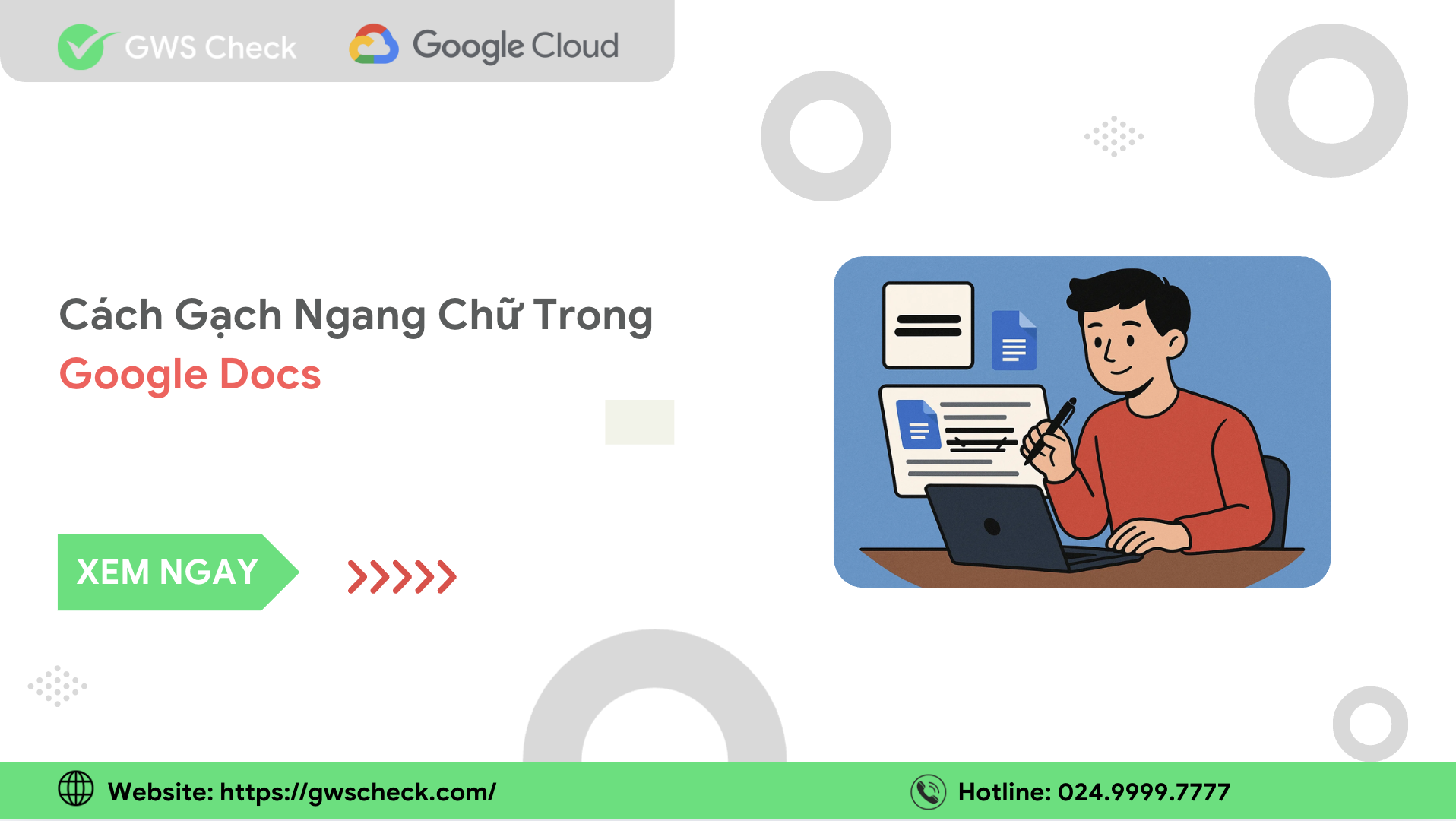 cách gạch ngang chữ trong google docs