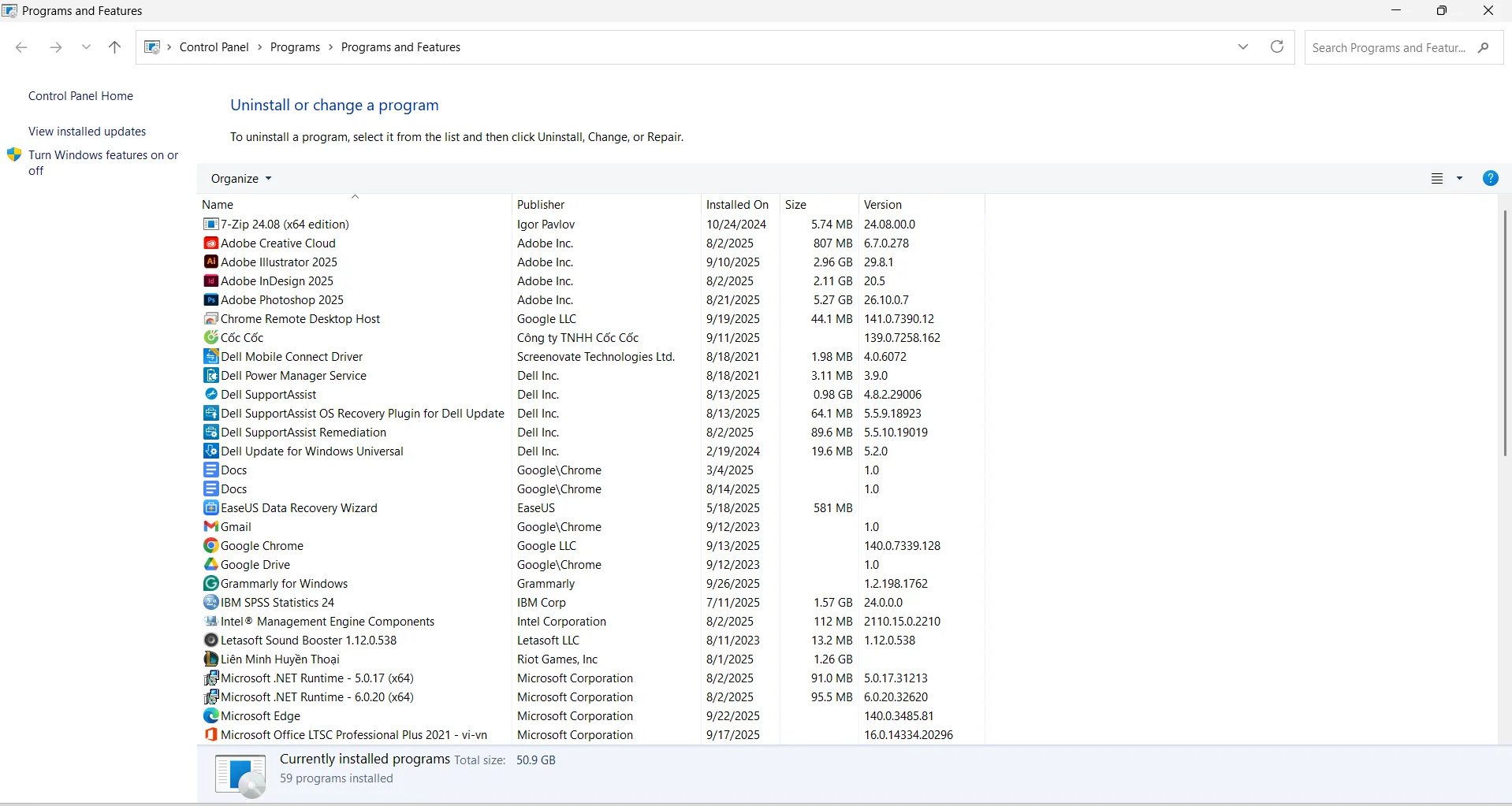 Cách xóa Google Drive qua Control Pannel