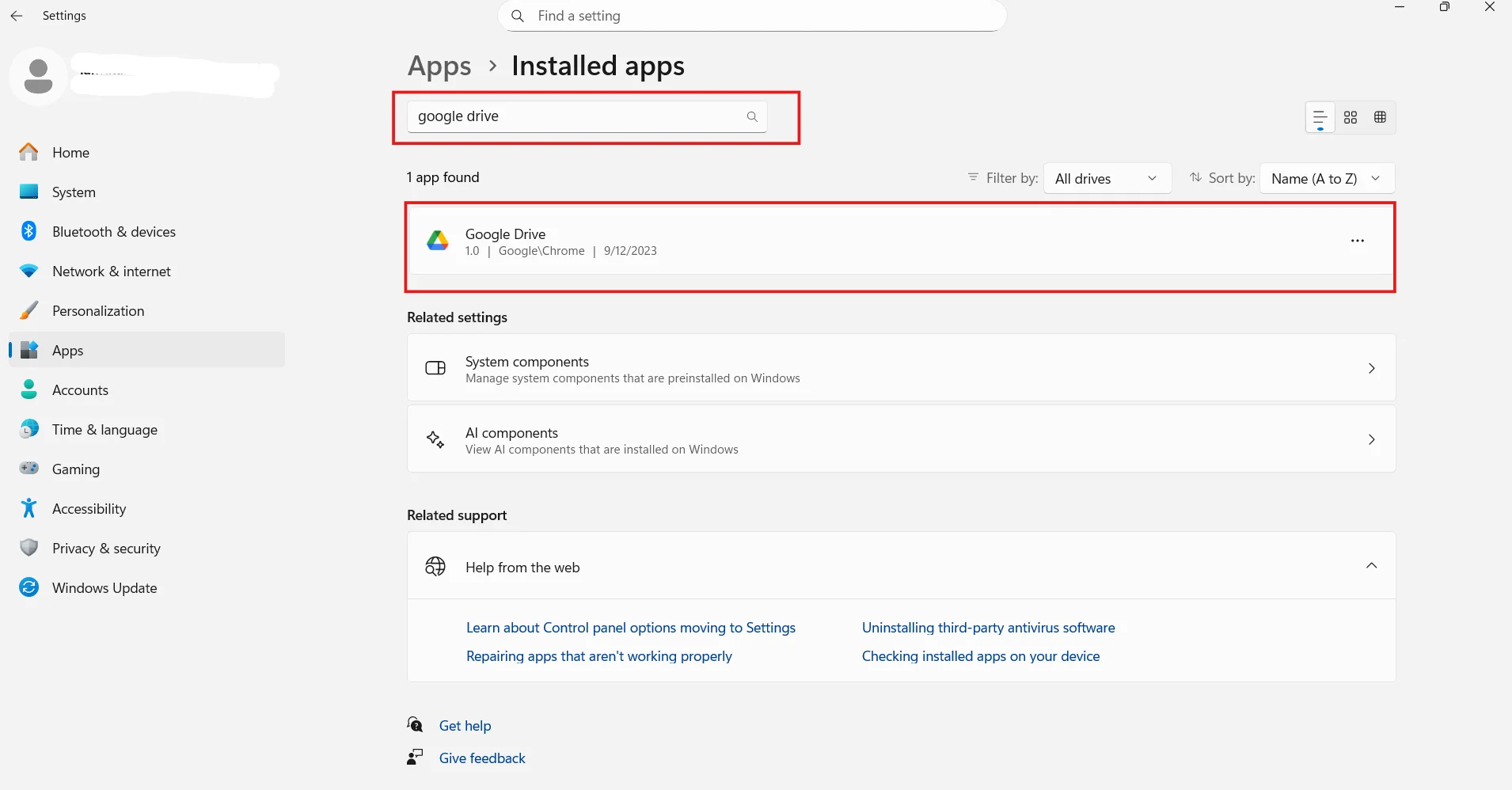 Cách xóa Google Drive trên máy tính hệ điều hành Windows