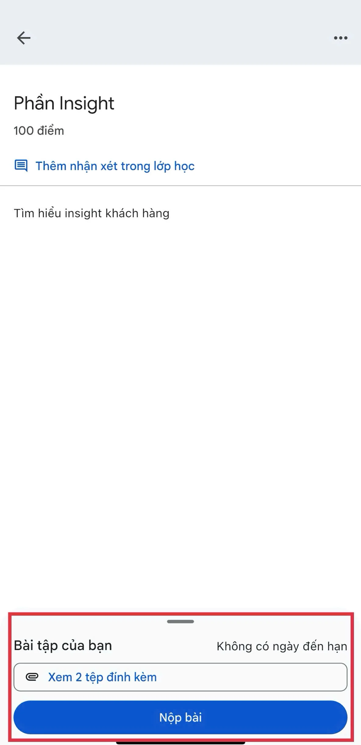 Nộp bài tập bằng điện thoại trên Google Classroom