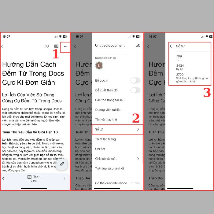 Hướng Dẫn Cách Đếm Chữ Trong Google Docs Bằng Điện Thoại