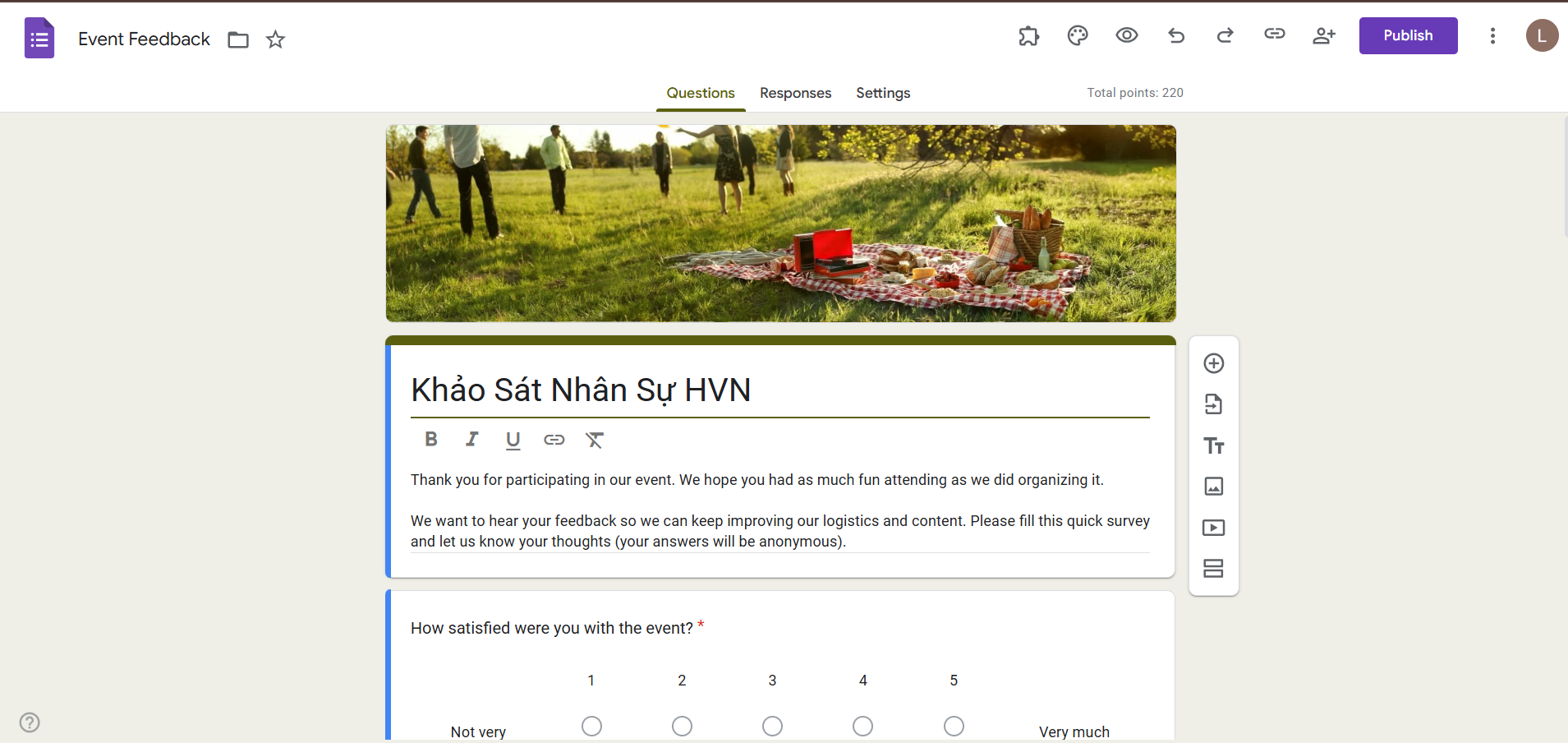 Cách khóa Google Forms bằng phần chấp nhận phản hồi