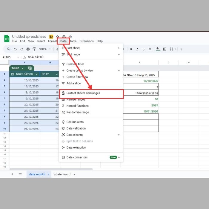 Cách khóa công thức trong Google Sheets