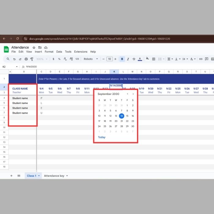 Tạo bảng điểm danh trên Google Sheets bằng Thư viện Mẫu