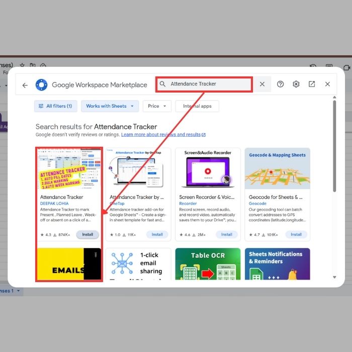Tạo bảng điểm danh trên Google Sheets bằng Add-ons