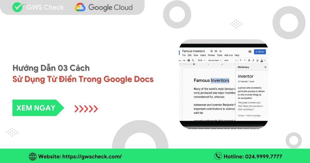 Cách Sử Dụng Từ Điển Trong Google Docs 2025