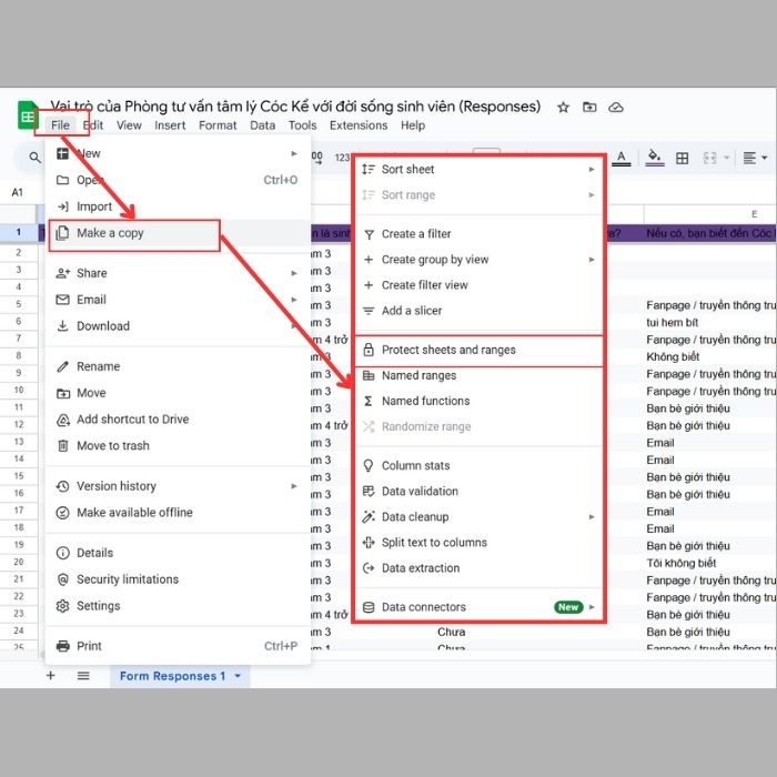 Hướng dẫn khắc phục Google Sheets không hiện bảo vệ trang tính