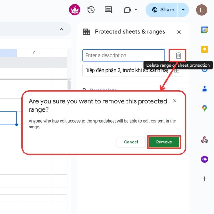Hướng dẫn bật và tắt bảo vệ trang tính trên Google Sheets