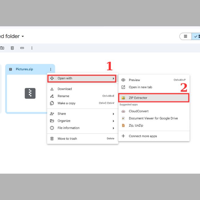 Hướng dẫn mở tệp nén trong Google Drive