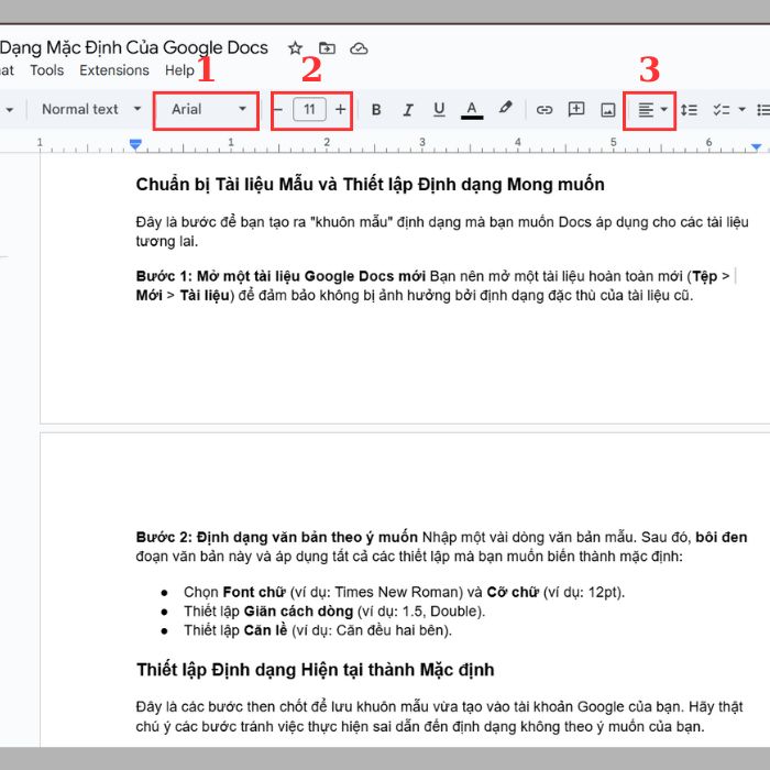 Hướng dẫn thay đổi Định dạng mặc định của Google Docs