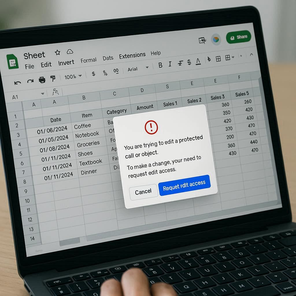 Những nguyên nhân khiến Google Sheets không hiện bảo vệ trang tính