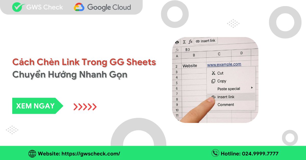 Cách Chèn Link Trong GG Sheets