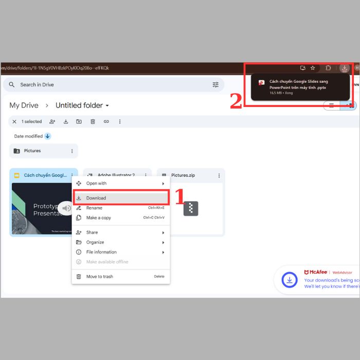 Cách chuyển Google Slides sang PowerPoint trên máy tính