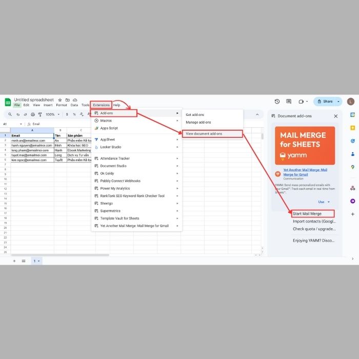 Cách gửi Mail hàng loạt bằng Mail Merge