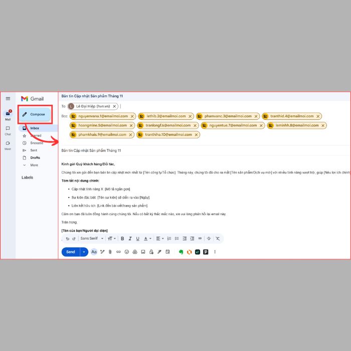 Cách gửi Mail hàng loạt trong Gmail