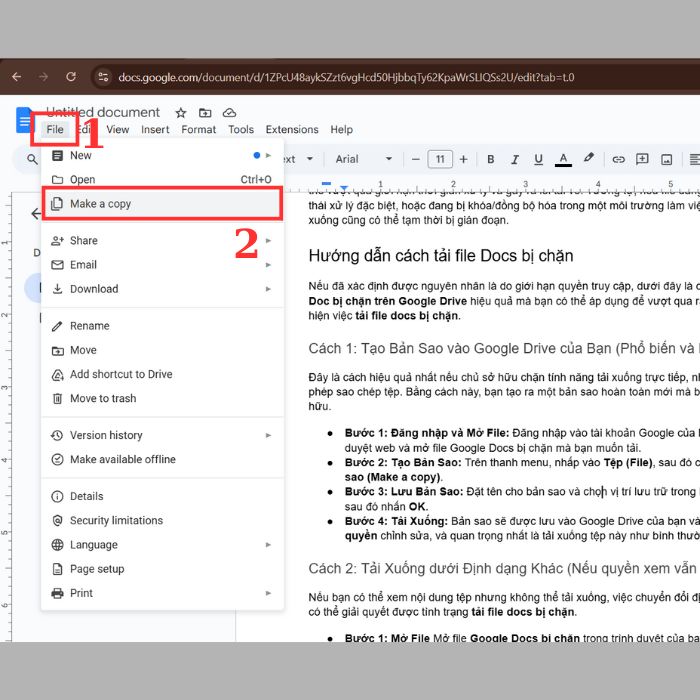 Cách khắc phục trường hợp tải file Docs bị chặn