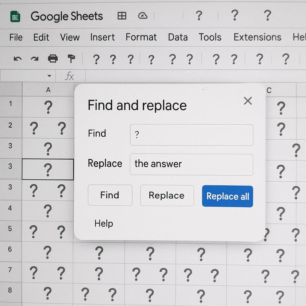 Một vài câu hỏi thường gặp về tìm và thay thế trong Google Sheets
