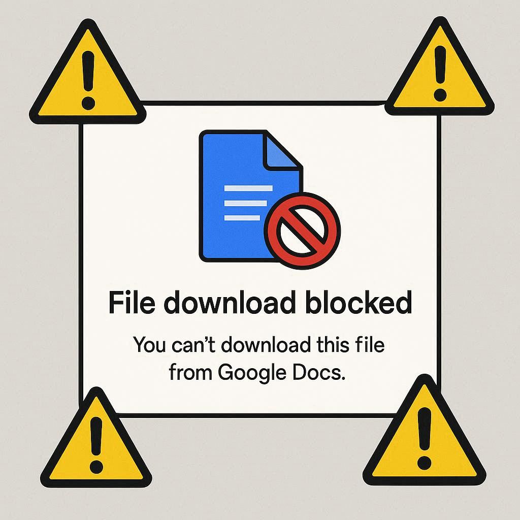 Một vài lưu ý khi tải file Google Docs bị chặn
