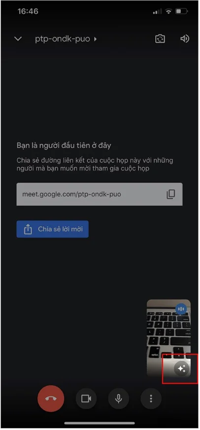 Cách bật filter trên Google Meet bằng điện thoại