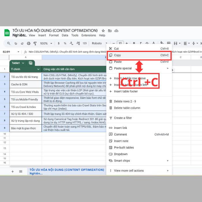Cách chuyển cột thành hàng trong Google Sheets từ Cơ bản đến Nâng cao