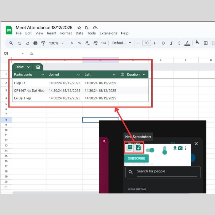 Cách điểm danh trên Google Meet bằng tiện ích mở rộng
