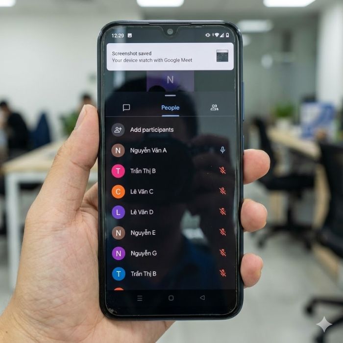 Cách điểm danh trên Google Meet trên điện thoại