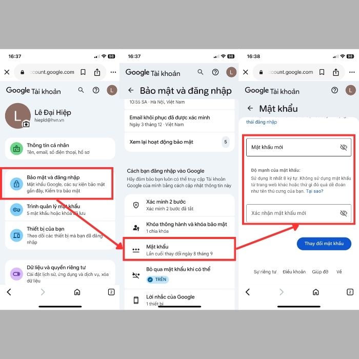 Cách đổi mật khẩu Gmail trên iPhone chi tiết nhất