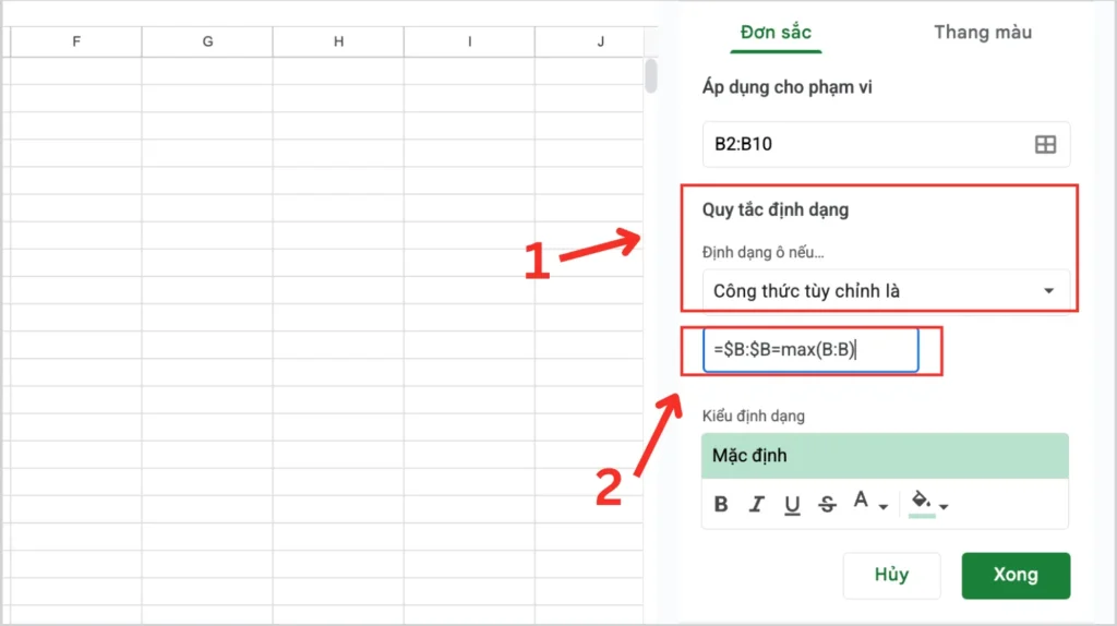 Cách tô màu dòng có điều kiện trong Google Sheets