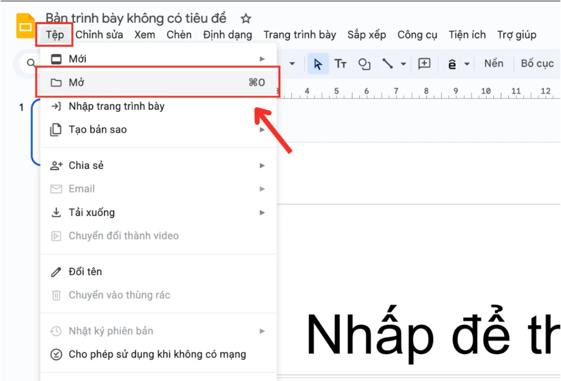 Chuyển PowerPoint sang Google slide trực tiếp trong Google Slide