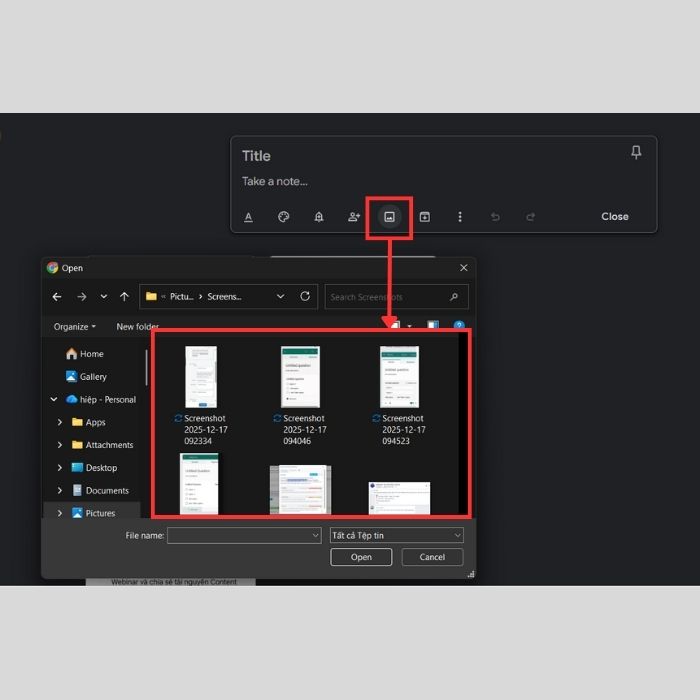 Google Keep chuyển hình ảnh thành văn bản trên máy tính