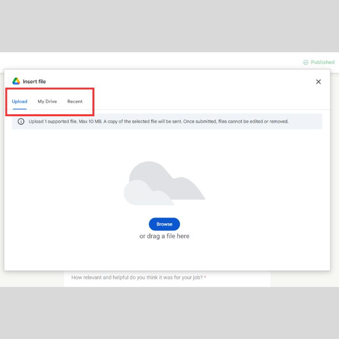 Hướng dẫn cách tải tệp lên Google Forms