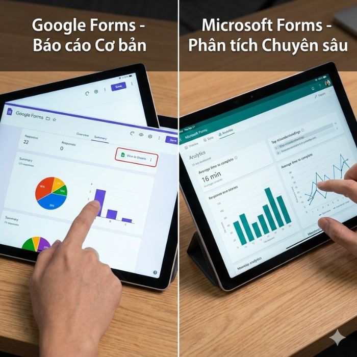 So sánh chi tiết Google Forms và Microsoft Forms