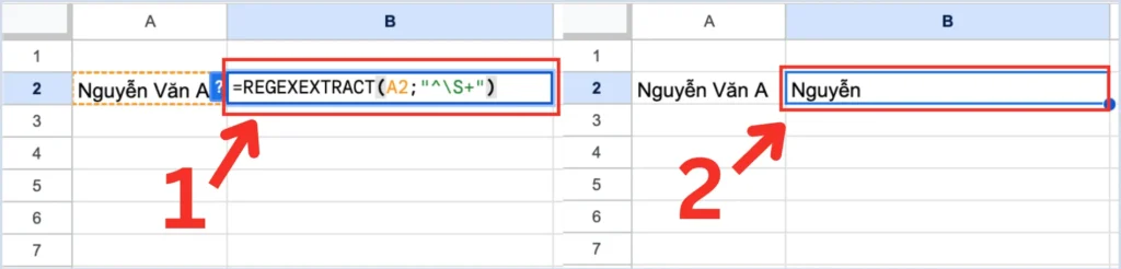 Tách họ và tên nâng cao bằng REGEXEXTRACT