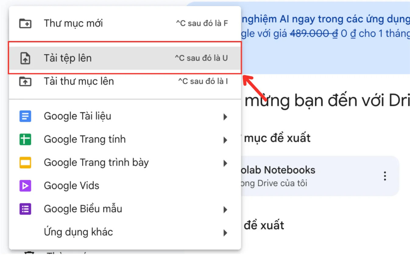 Tải PowerPoint lên Google Slide bằng Google Drive