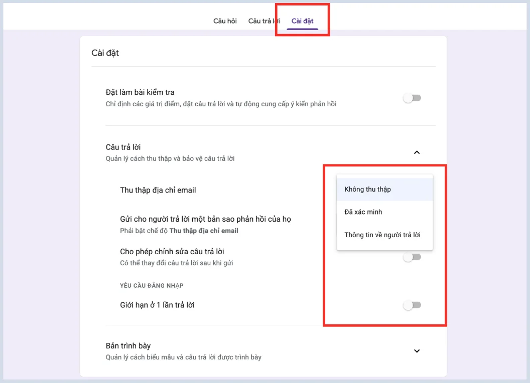 Cách giới hạn thời gian Google Forms bằng thời gian mở – đóng form