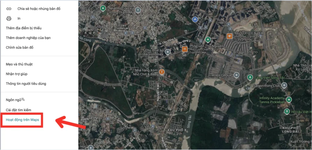 Cách xóa lịch sử Google Map trên máy tính