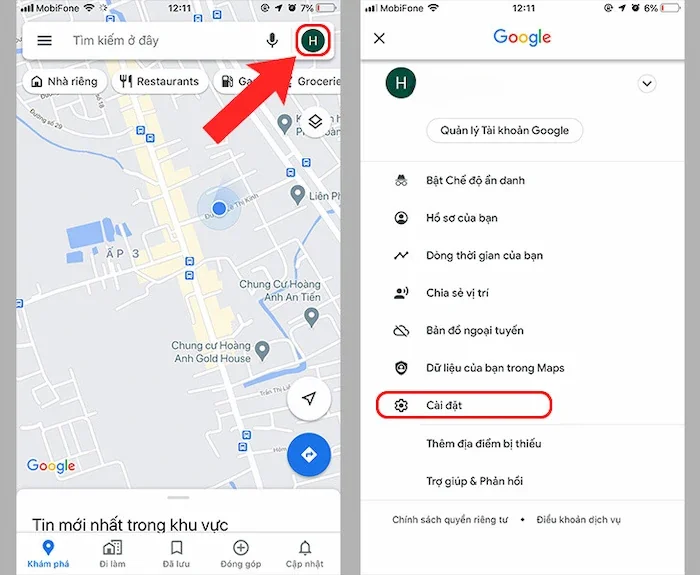 Cách xóa lịch sử tìm kiếm trên Google Maps bằng điện thoại Android