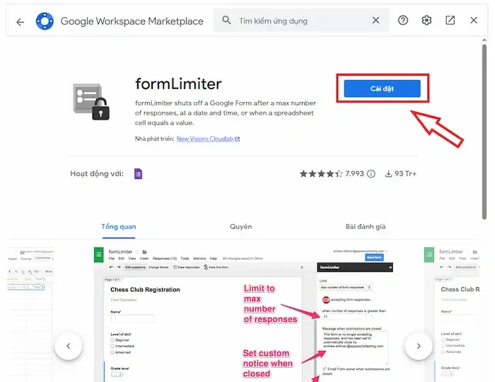 Cách cài đặt thời gian cho Google Forms bằng Add-on