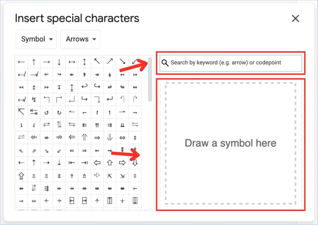 Chèn Symbol trong Google Sheets bằng Google Docs