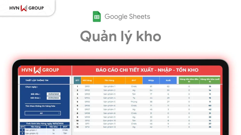 Có nên sử dụng template quản lý kho Google Sheets?