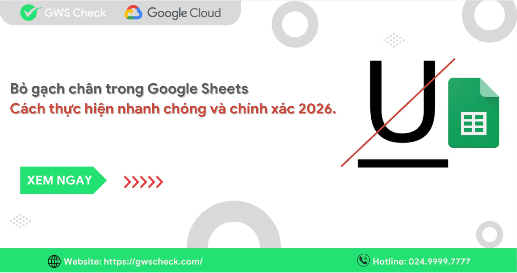 Bỏ gạch chân trong Google Sheets