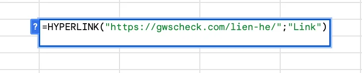 Cách rút gọn link Google Sheets bằng hàm HYPERLINK