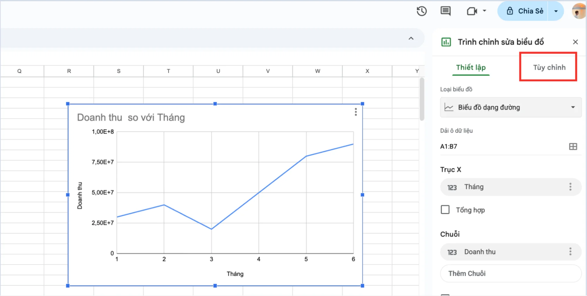 Cách vẽ biểu đồ trên Google Sheets (cơ bản)