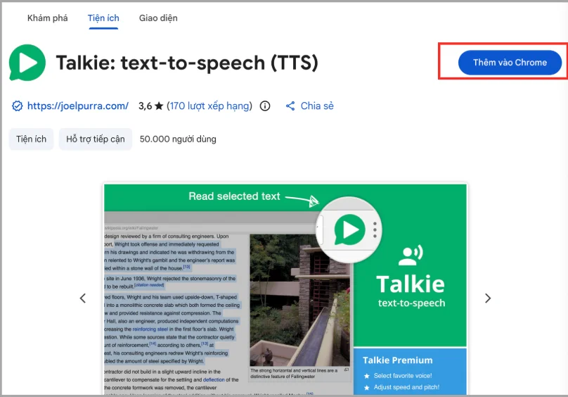 Cách sử dụng Google đọc văn bản online bằng Extension Talkie