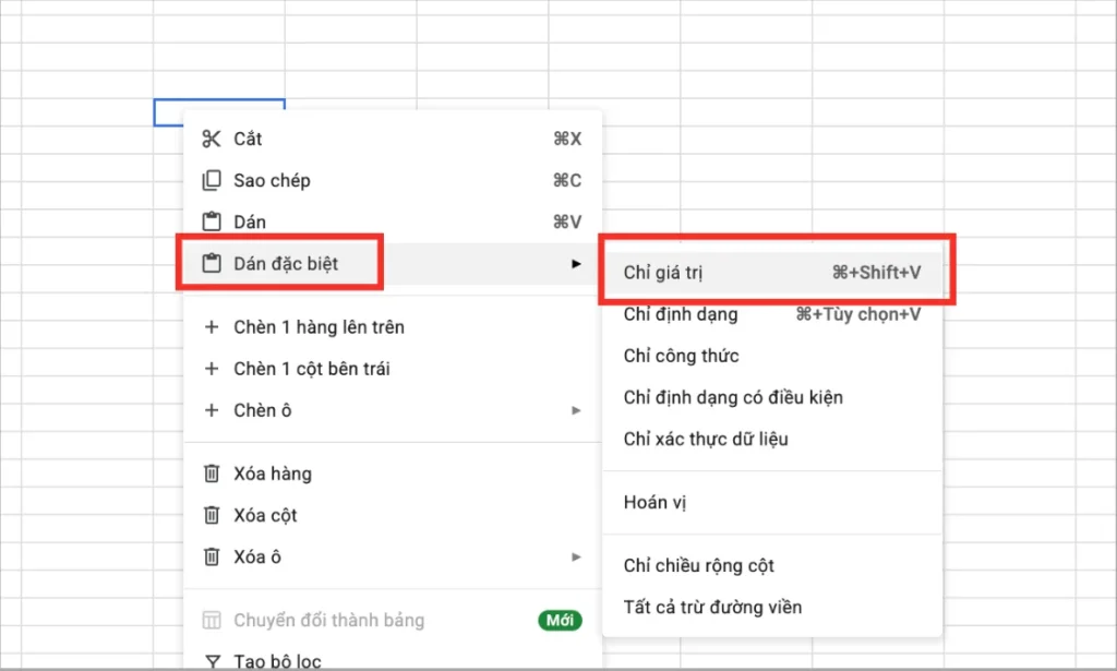 Cách cố định giá trị trong Google Sheets