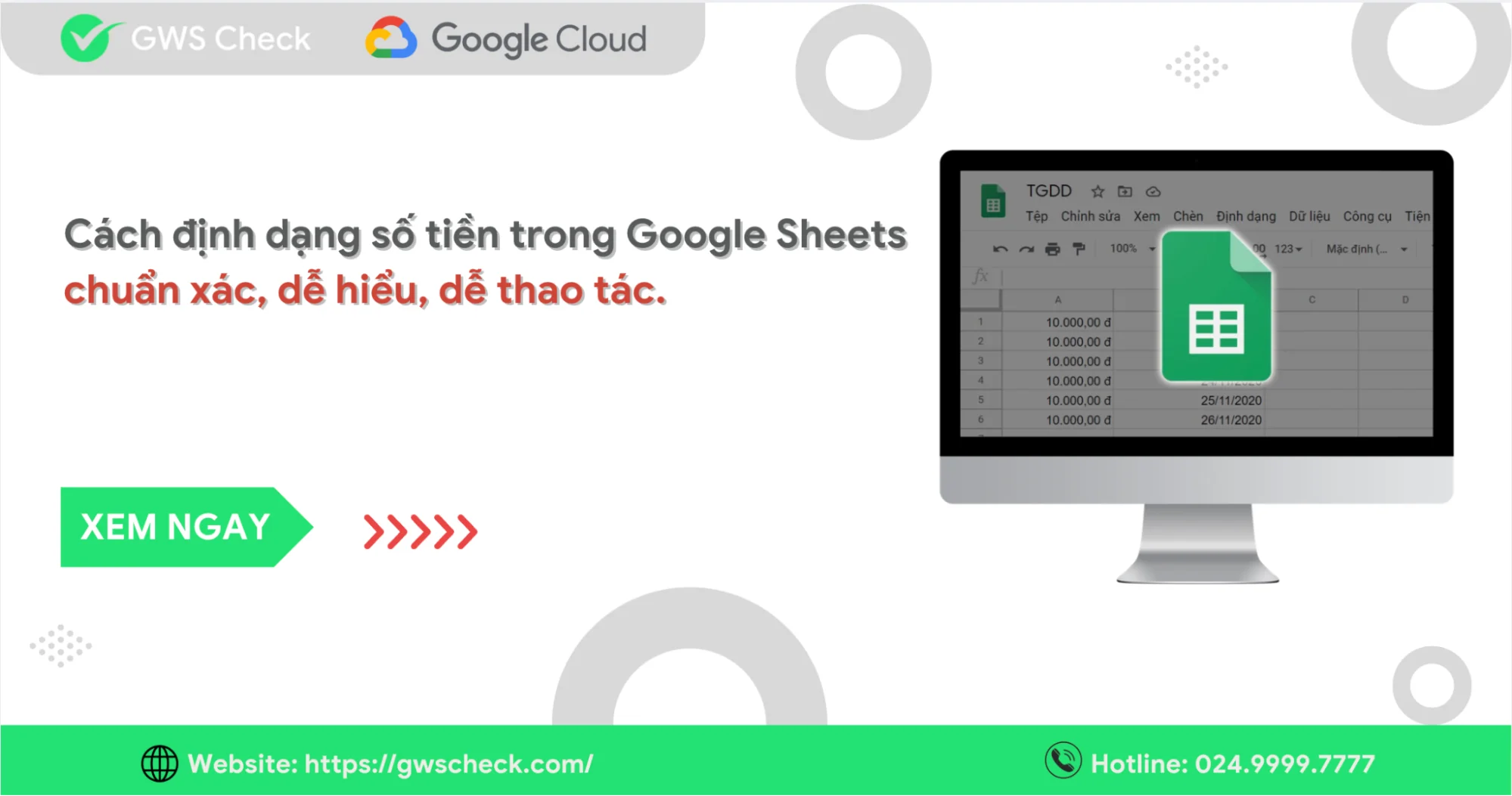 Cách định dạng số tiền trong Google Sheets chuẩn xác và dễ hiểu