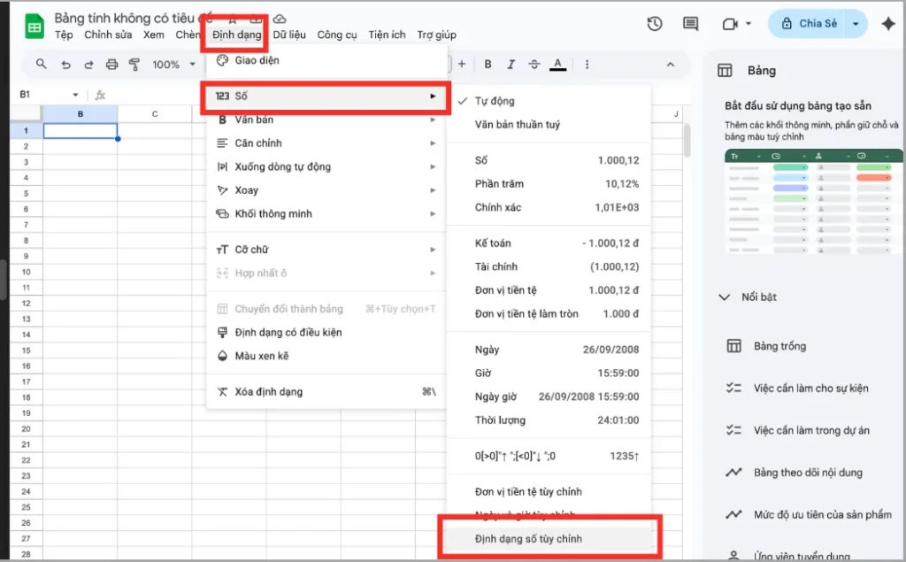 Cách tạo mũi tên tăng giảm bằng Custom Number Format