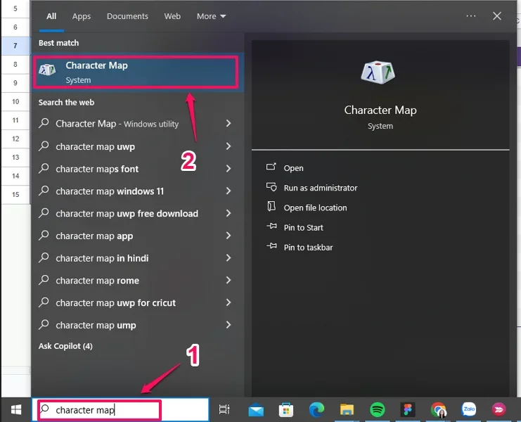Cách tạo mũi tên tăng giảm trong Google Sheets bằng Character Map